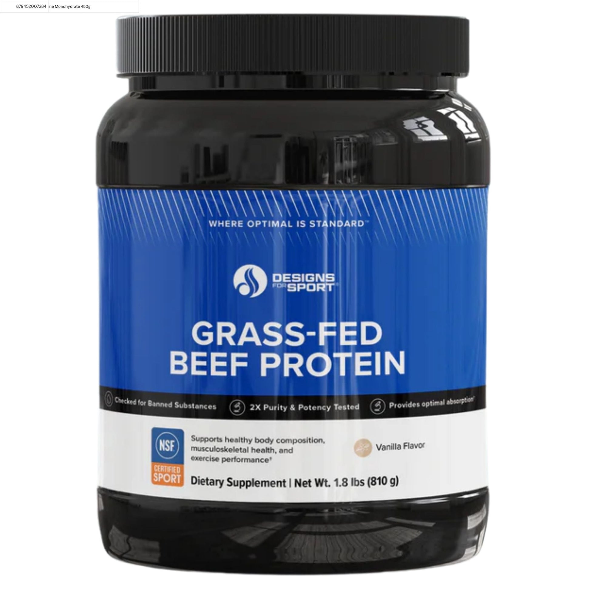 Designs For Sport Grass-Fed Beef Protein Vanilla 810g