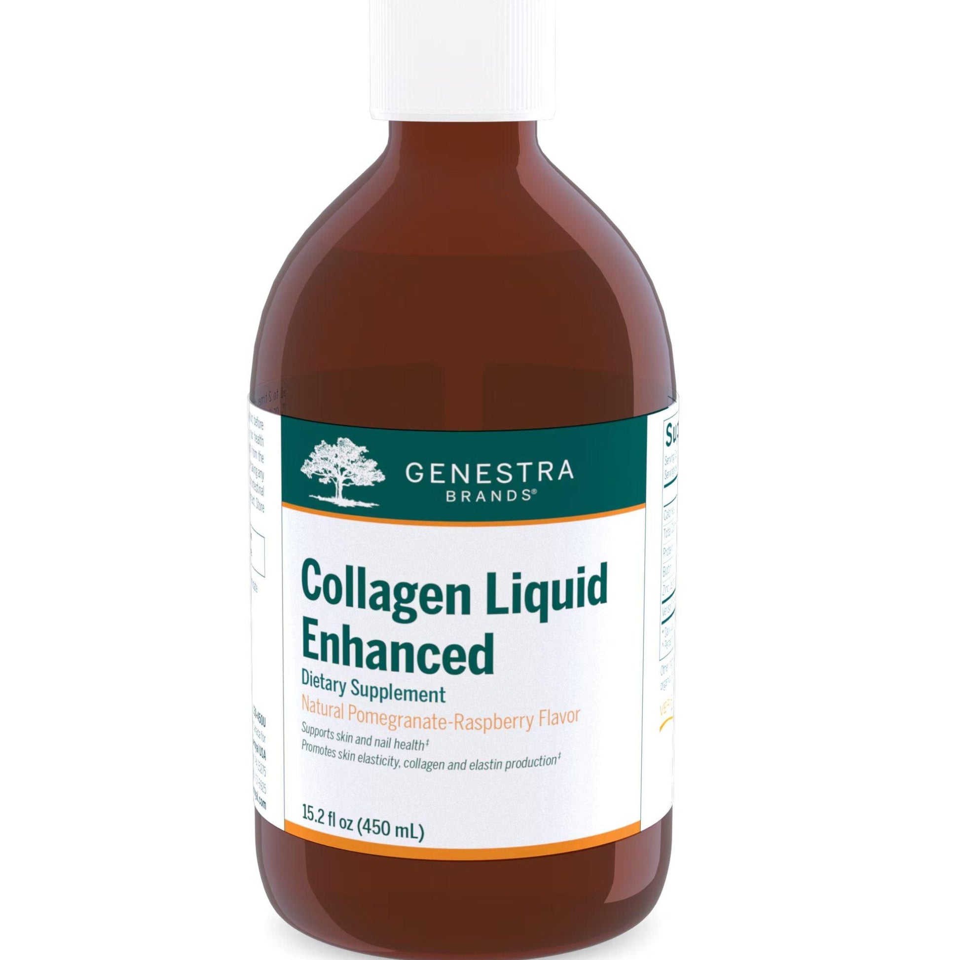 Genestra Brands Collagen Liquid Enhanced 450ml - Natural Pomegranate-Raspberry Flavor, Maintains Skin and Nail Health, Promotes Collagen and Elastin Production, Anti Aging Properties