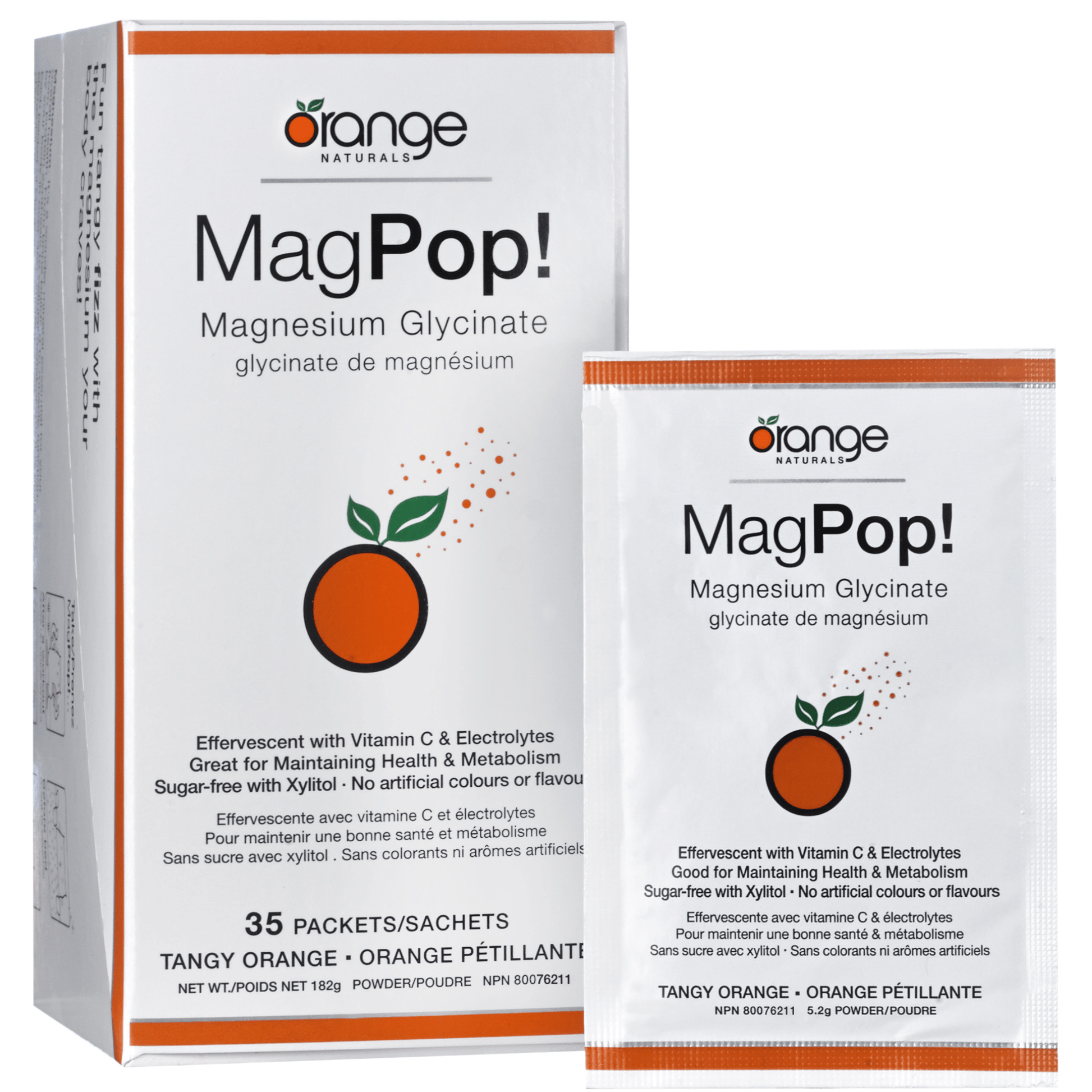 Orange Naturals MagPop! Effervescent Drink 35 Packets