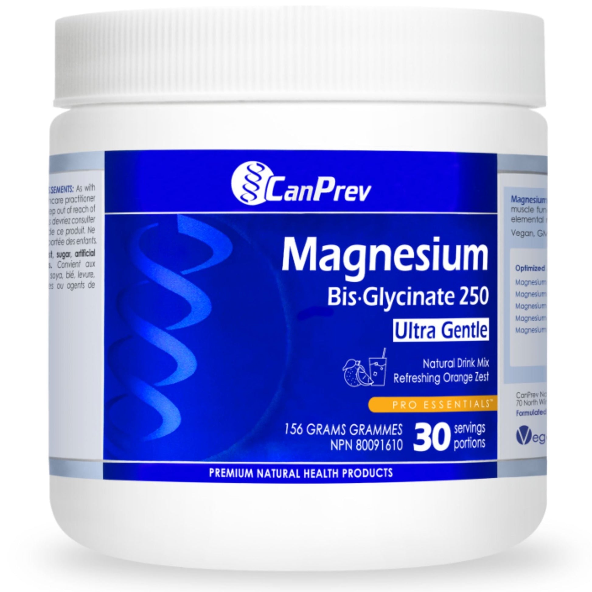 CanPrev Magnesium Bis-Glycinate 250 Refreshing Orange Zest 156g