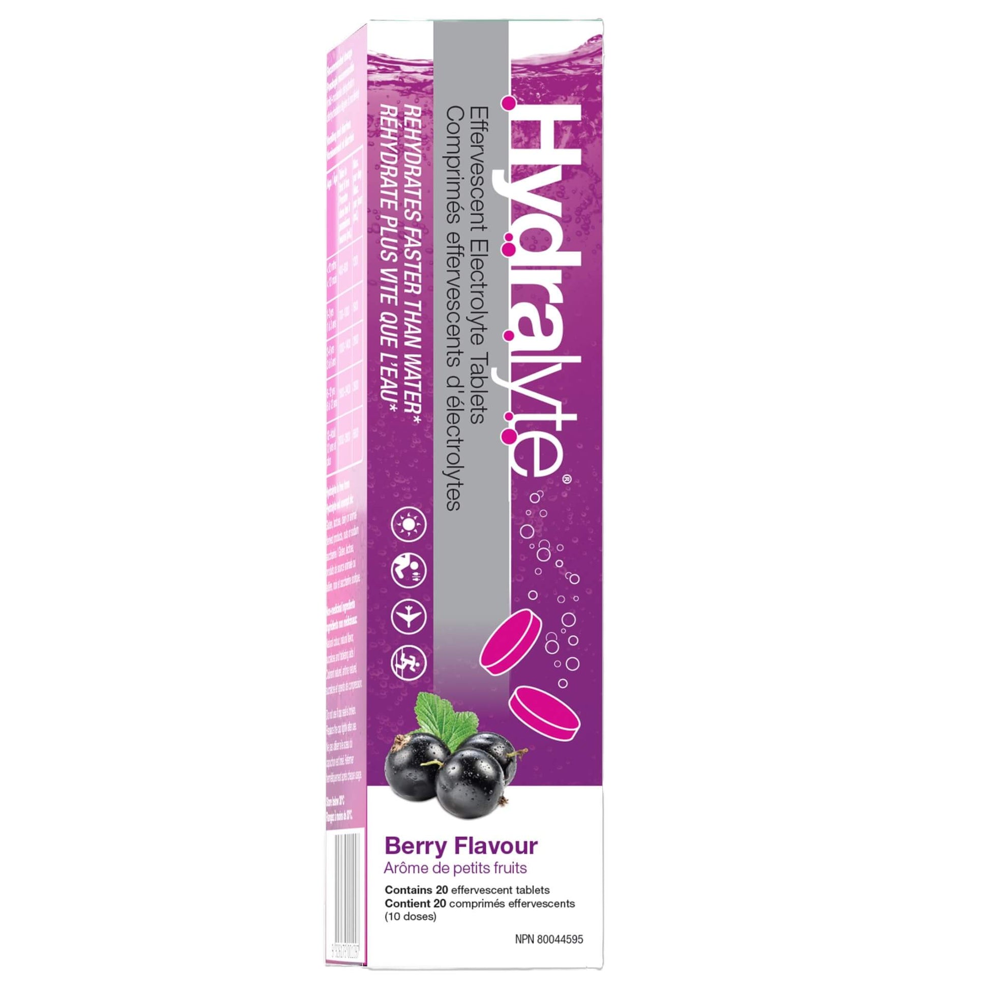 Hydralyte Effervescent Tablets Berry 20 Tablets - Rehydrates Faster Than Water, Rapidly Replaces Fluid And Electrolytes For Prevention And Relief Of Dehydration