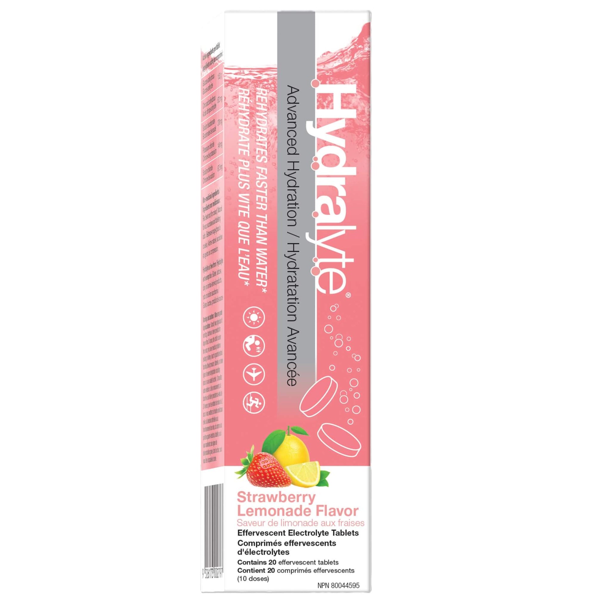 Hydralyte Effervescent Tablets Strawberry Lemonade 20 Tablets - Helps Manage Dehydration By Quickly Replenishing Lost Electrolytes, Convenient And Portable, Works By Replacing Fluid And Electrolytes Lost Due To Vomiting, Diarrhea, And Heavy Sweating