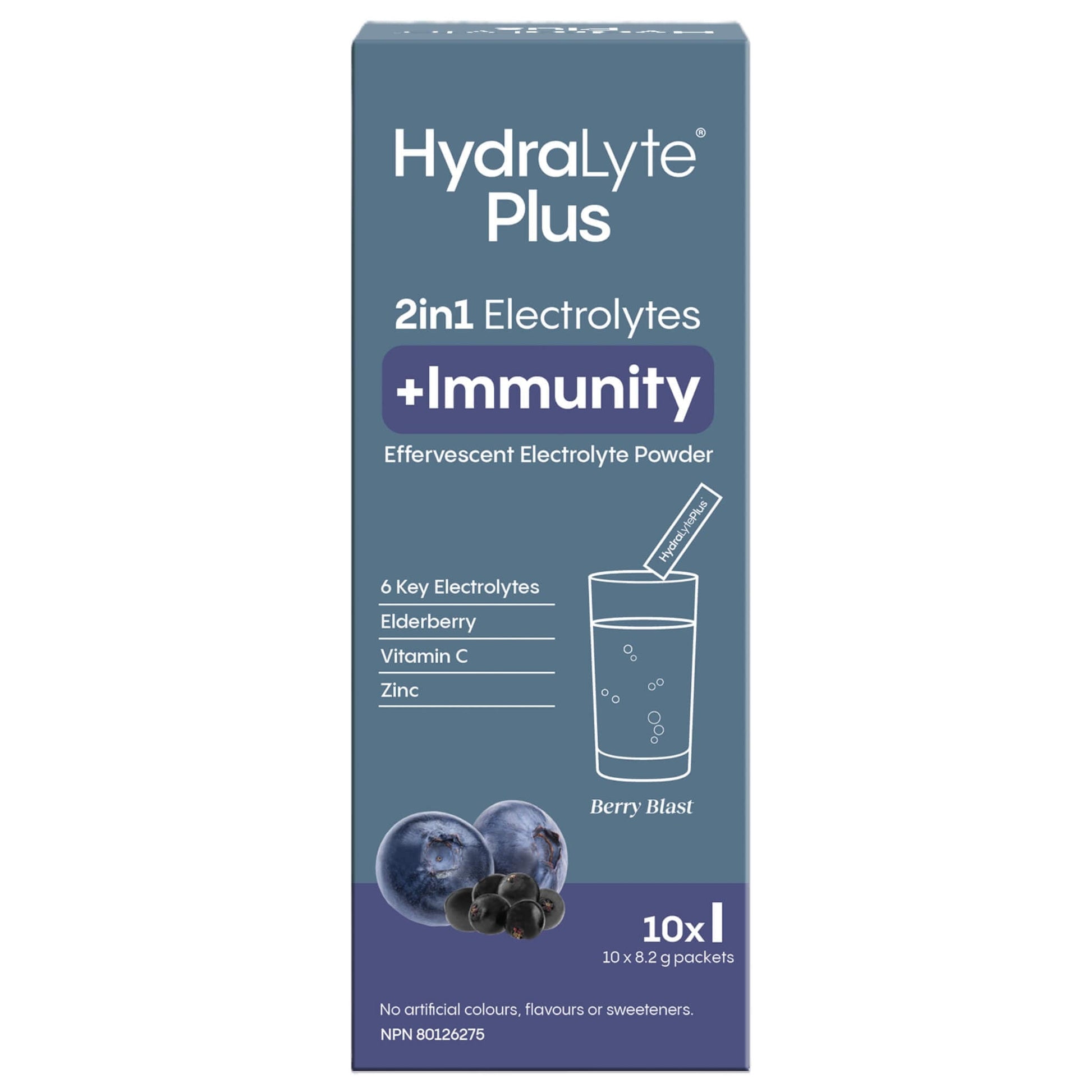 Hydralyte 2 in 1 Electrolytes + Immunity Elderberry 10 Packets - Perfect Hydration Solution For Active People, Refreshing Rehydrating Electrolyte Drink, Help Restore Hydration