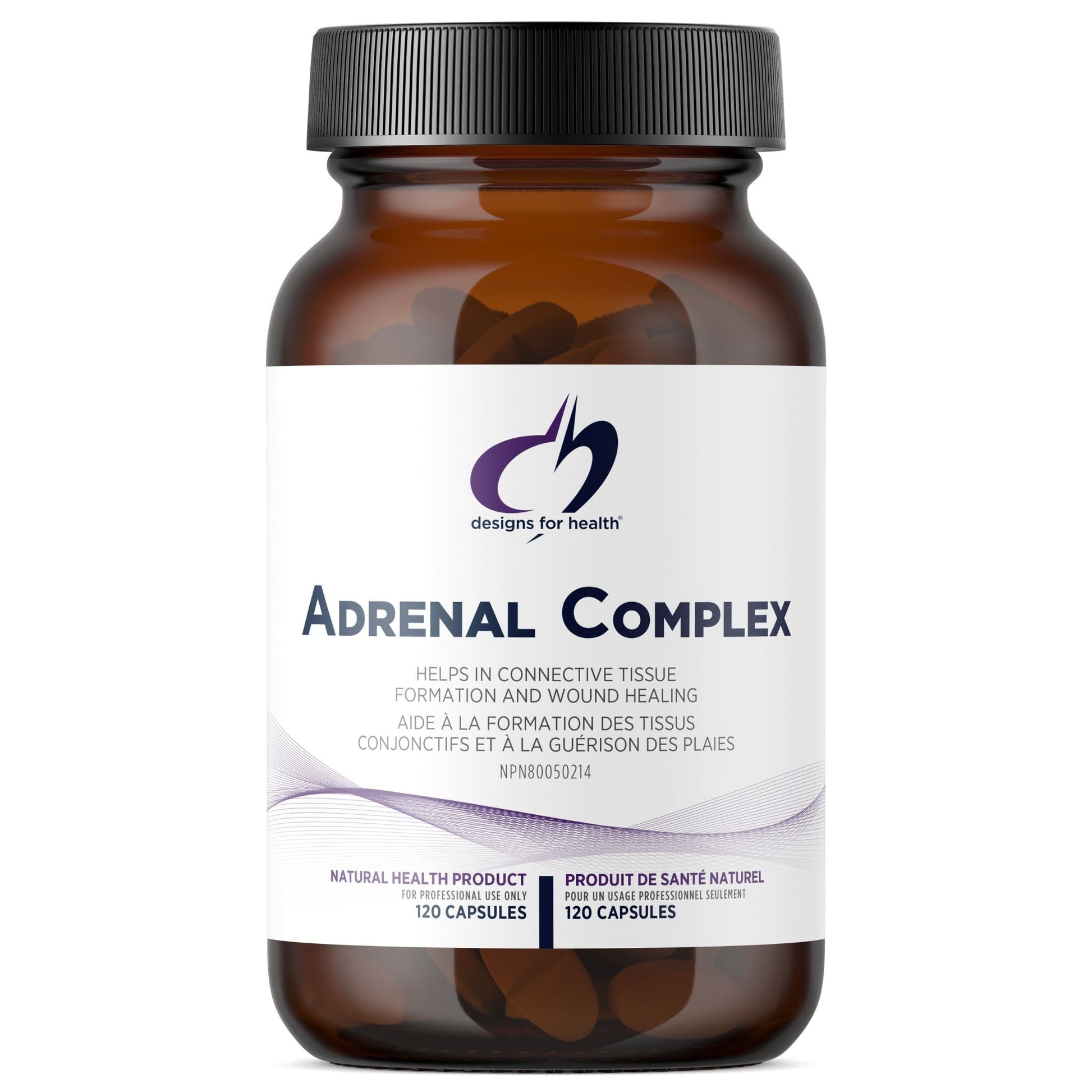 Designs for Health Adrenal Complex 120 Capsules - Supports Overall Adrenal Function, Promotes Normal Cortisol Balance and Catecholamine Production