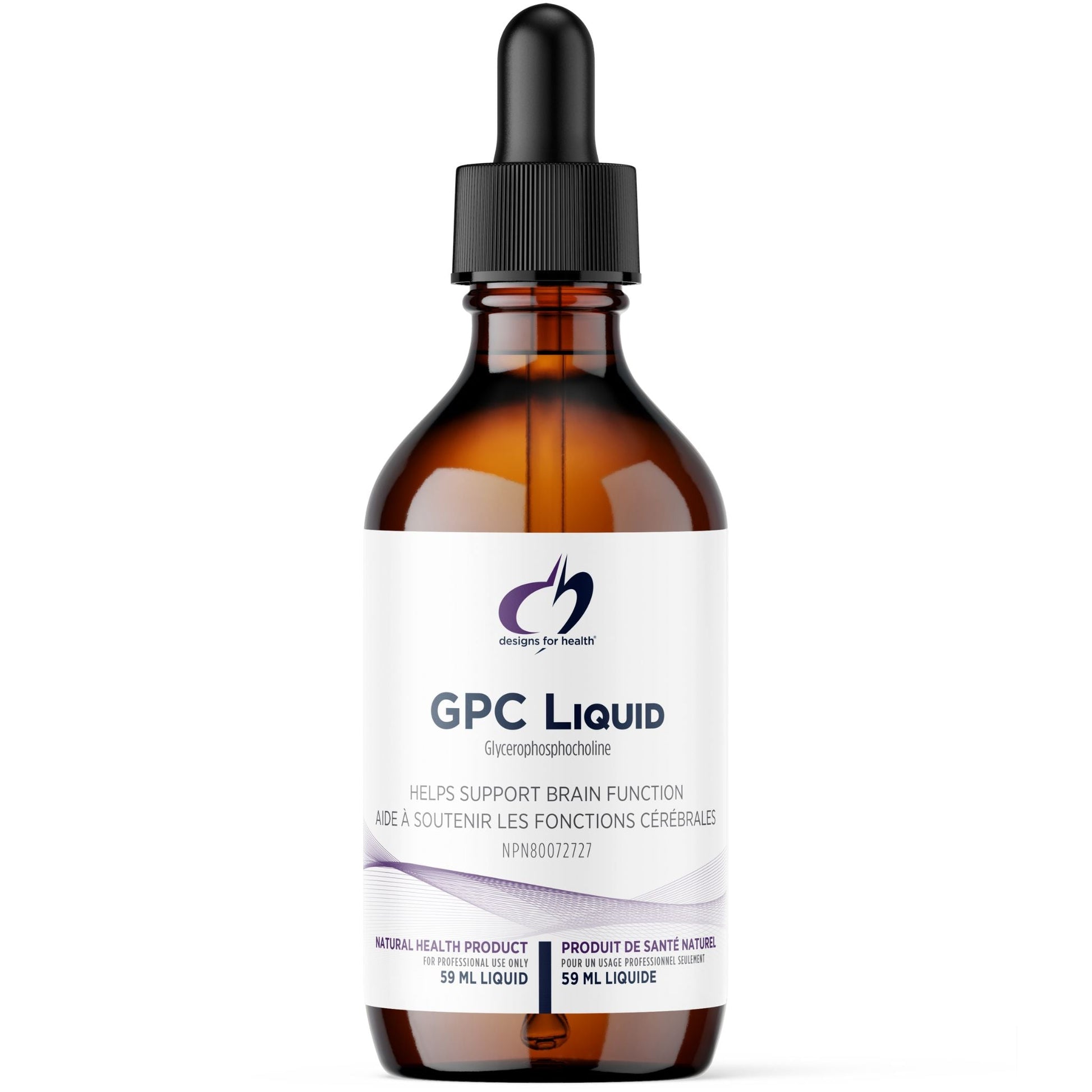 Designs for Health GPC Liquid 59 ml - Boost Brain Health, Provides Vital Nutrient Choline That Is Important For Overall Well-Being, Supports Cognitive Function And Neurotransmitter Balance