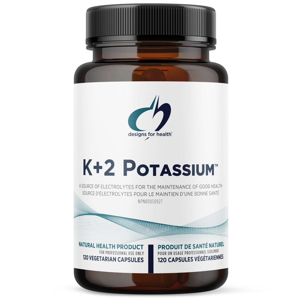 Designs for Health K+2 Potassium 120 Capsules - Provides Nutritional Support To Help Maintain Healthy Blood Pressure Levels, Enhanced Stability And Tolerability For Easier Use, Promotes Energy Production, And Cellular Function