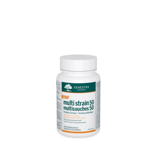 Genestra Brands HMF Multi Strain 50, 30 Vegan Capsules - Probiotic Supplement for Immune System and Gastrointestinal Support