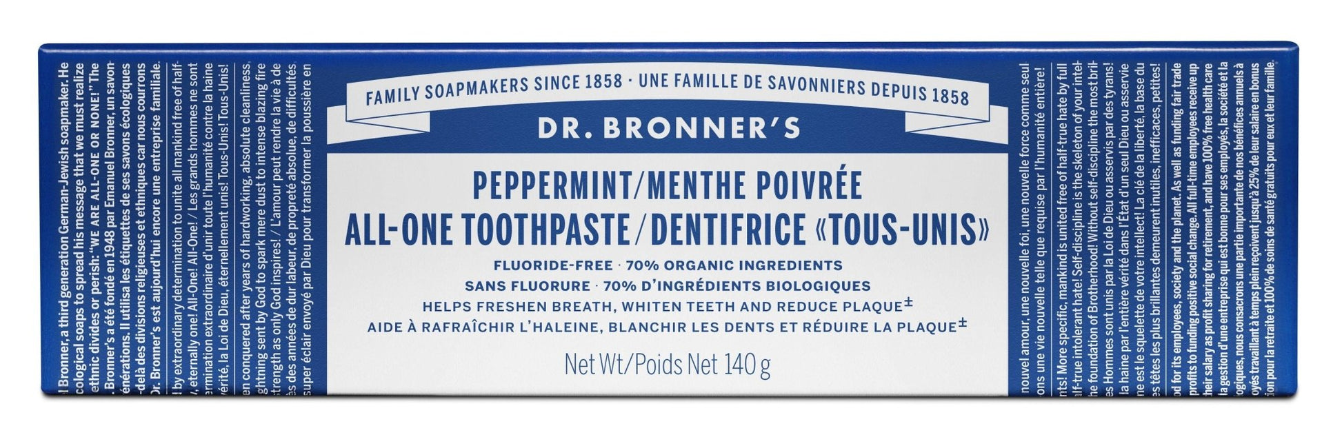 Dr. Bronner's Toothpaste Peppermint 140gm - Nature's Source Inc