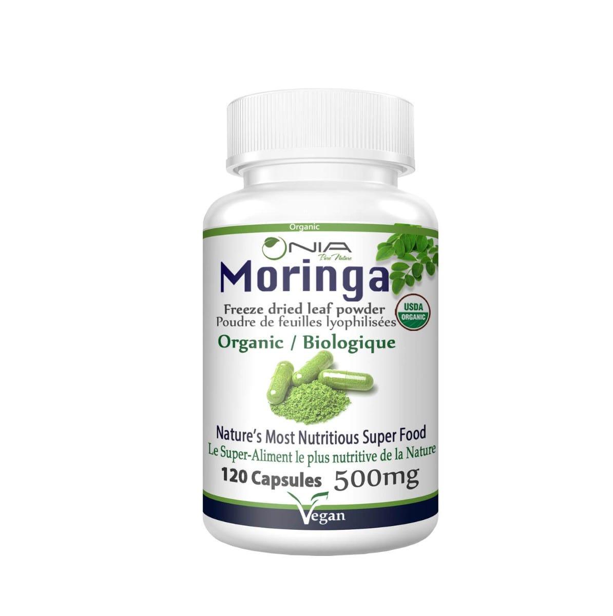 Nia Organic Moringa - 120 Capsules - Nature's Source Inc
