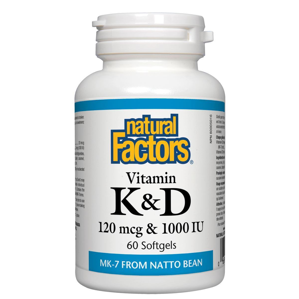 Natural Factors Vitamin K2 & D3 120sg - Nature's Source Inc