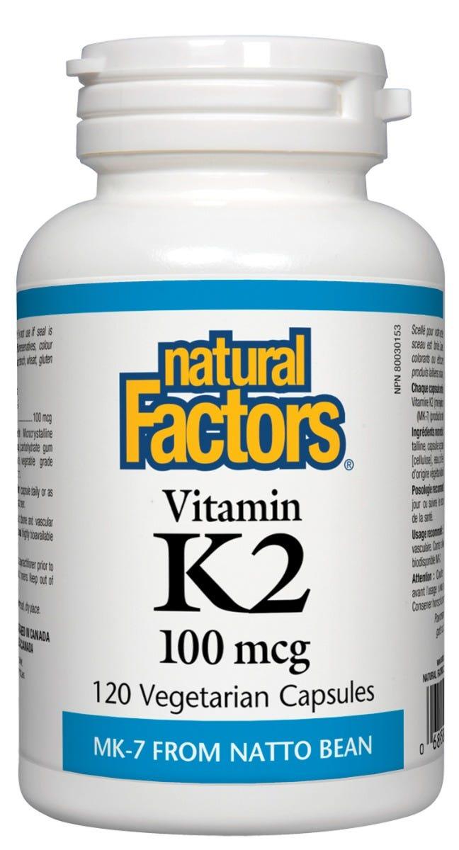 Natural Factors Vitamin K2 100 mcg 120vc - Nature's Source Inc