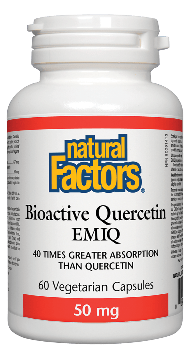 Natural Factors Bioactive Quercetin EMIQ 50mg 60vc - (Histamine Intolerance) - Nature's Source Inc