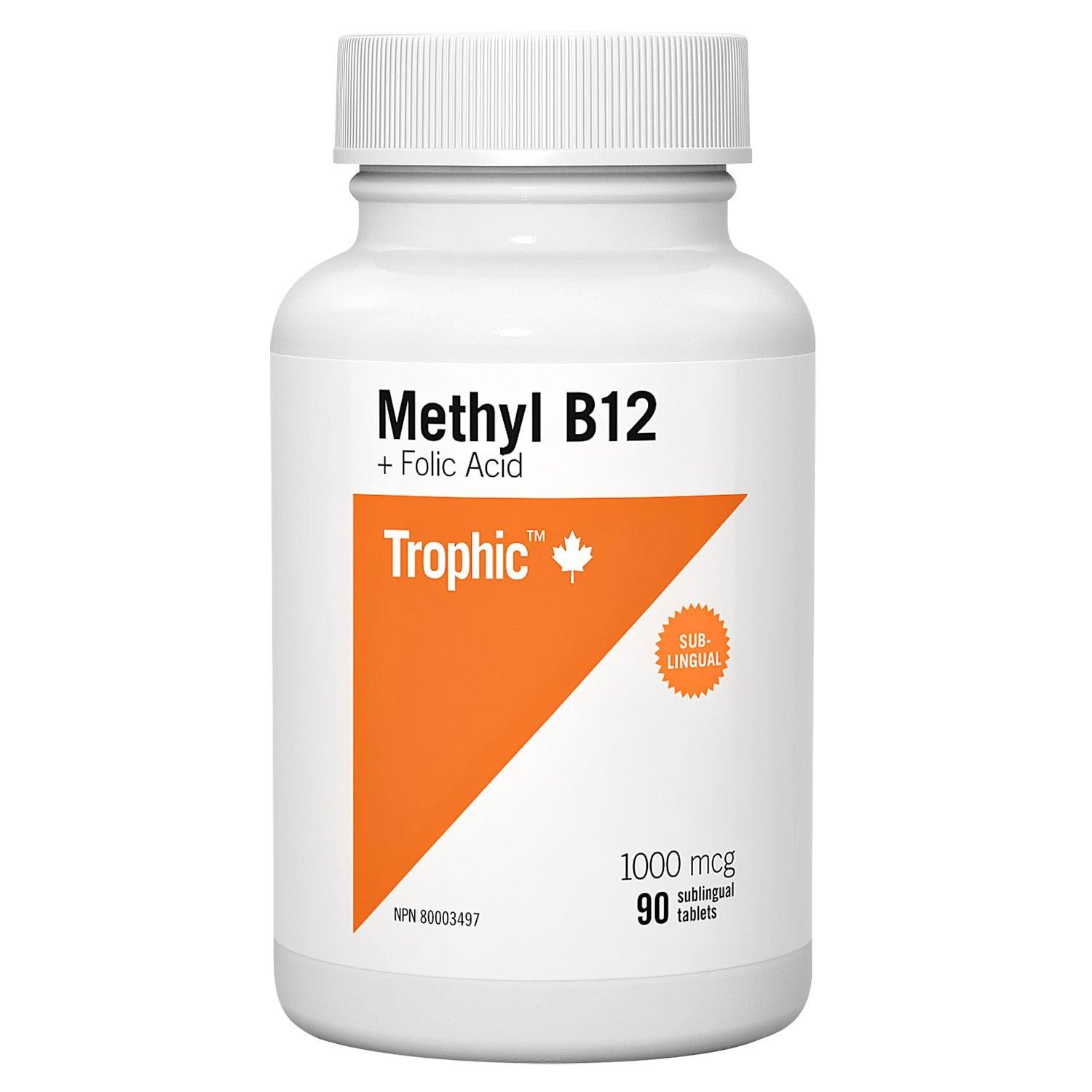 Trophic Methyl Vitamin B12 + Folic Acid - 90 Count - Nature's Source Inc