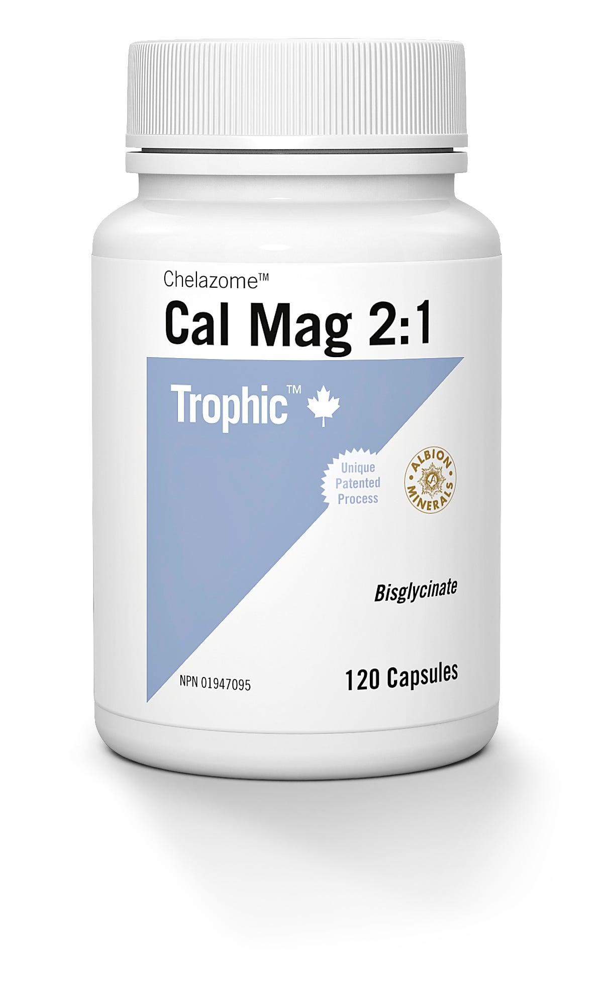 Trophic Calcium Magnesium Chelazome 2:1 - 120 Veg Capsules - Nature's Source Inc