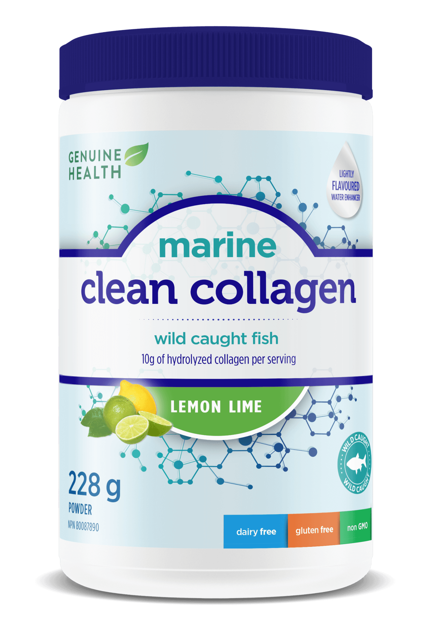 Genuine Health Clean Collagen Marine Lemon 228g - Nature's Source Inc