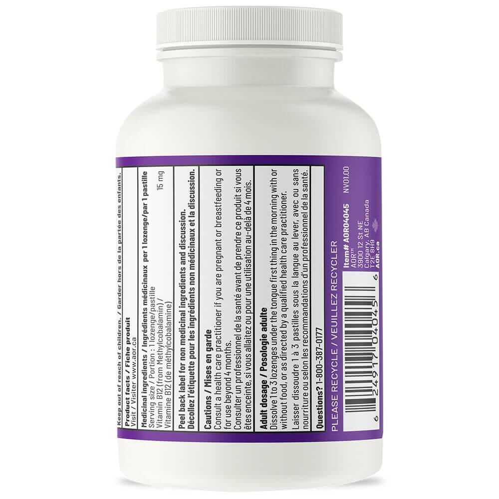AOR Methyl B12 15mg 60 Lozenges - Nature's Source Inc