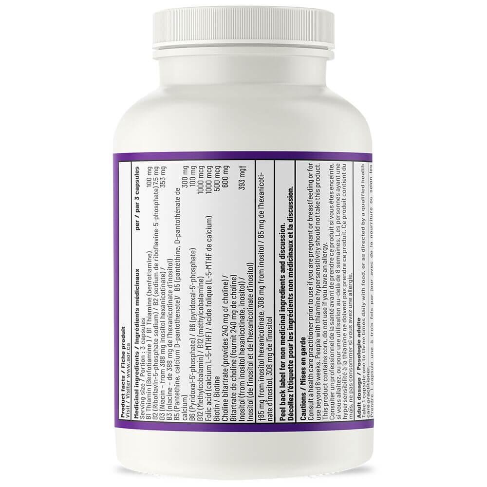 AOR Advanced B Complex 602mg, 90 Vegan Capsules - Full - Spectrum B Complex Vitamin Supplement for Mood Support, Heart Health and Brain Health Supplement for Adults - Nature's Source Inc