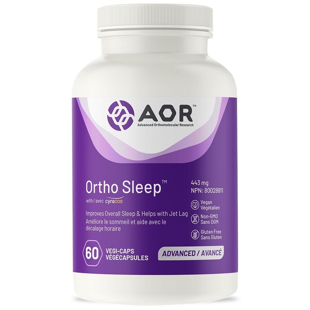 AOR Ortho Sleep 60 Vegan Capsules - Improves Overall Sleep And Helps With Jet Lag, Helps One Fall Asleep, Stay Asleep, And Wake Up Feeling Refreshed, Increase Total Sleep Time For Those With Sleep Restrictions - Nature's Source Inc