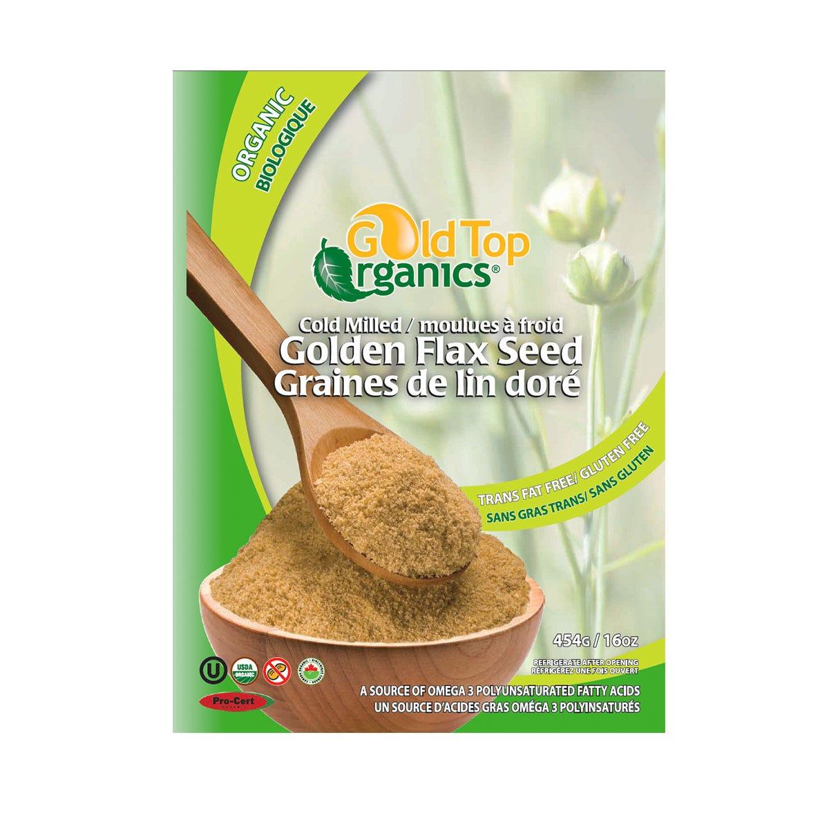 Gold Top Organics Cold Milled Golden FlaxSeed - 454g - Nature's Source Inc