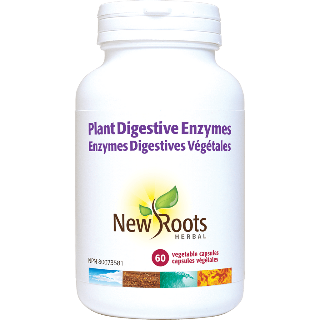 New Roots Herbal Plant Digestive - Enzymes 375mg - 60 Veg Capsules - Nature's Source Inc