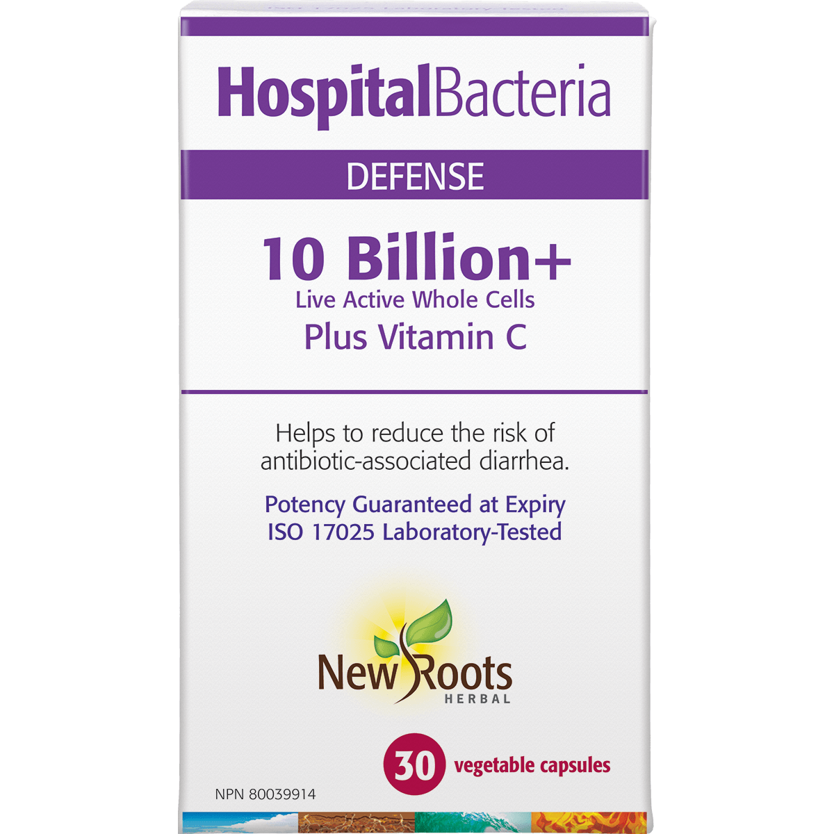 New Roots Hospital Bacteria Defense 10 Billion+ 30 Vegan Capsules - Nature's Source Inc