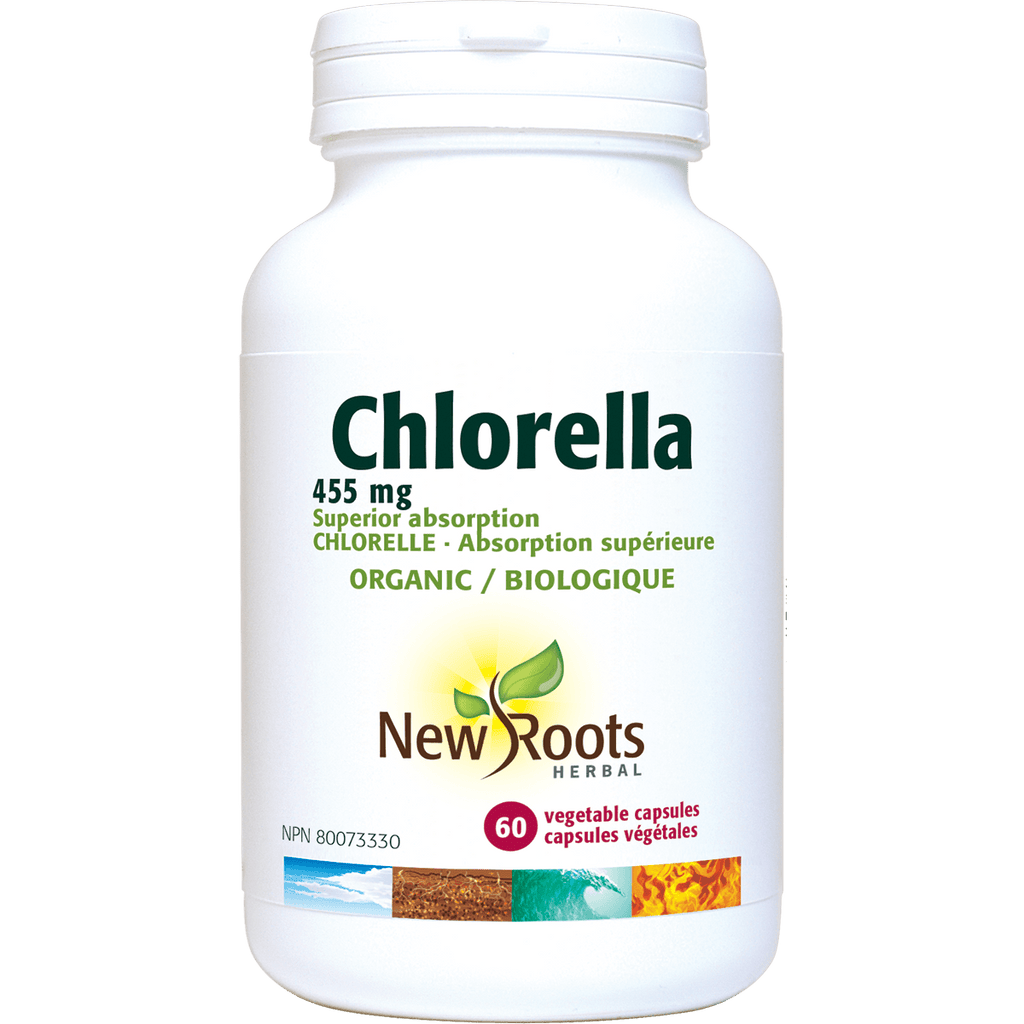 New Roots Herbal Chlorella Broken - Cell 455mg - 60 Veg Capsules - Nature's Source Inc