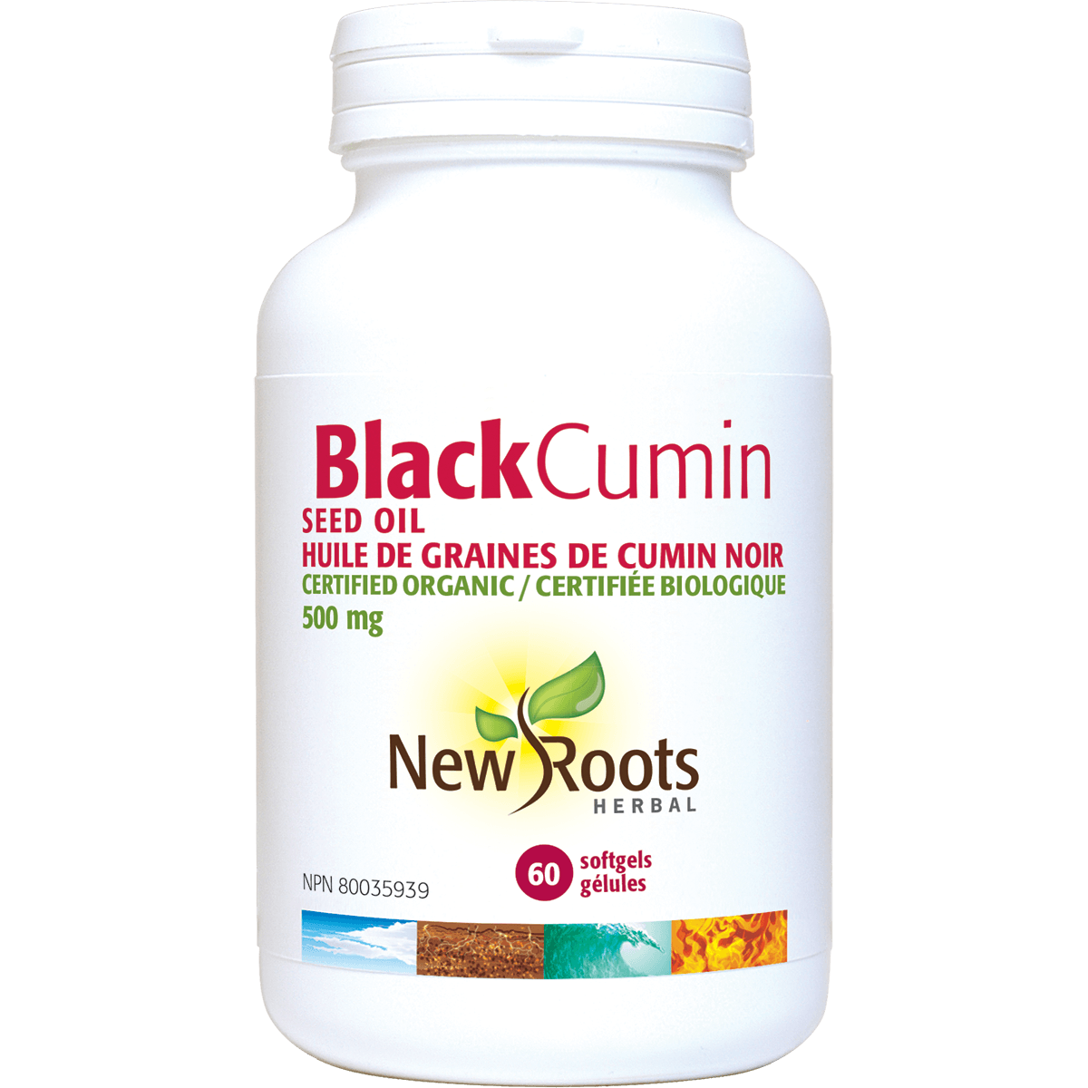 New Roots Black Cumin Seed Oil 500 Mg 60Sg - Nature's Source Inc