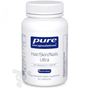 Pure Encapsulations Hair - Skin - Nails Ultra 60 Capsules - Promotes Nail Strength, Supports Elasticity And Firmness Of Skin, Support Healthy Hair, Helps in Collagen Formation, Connective Tissue Production and Repair - Nature's Source Inc