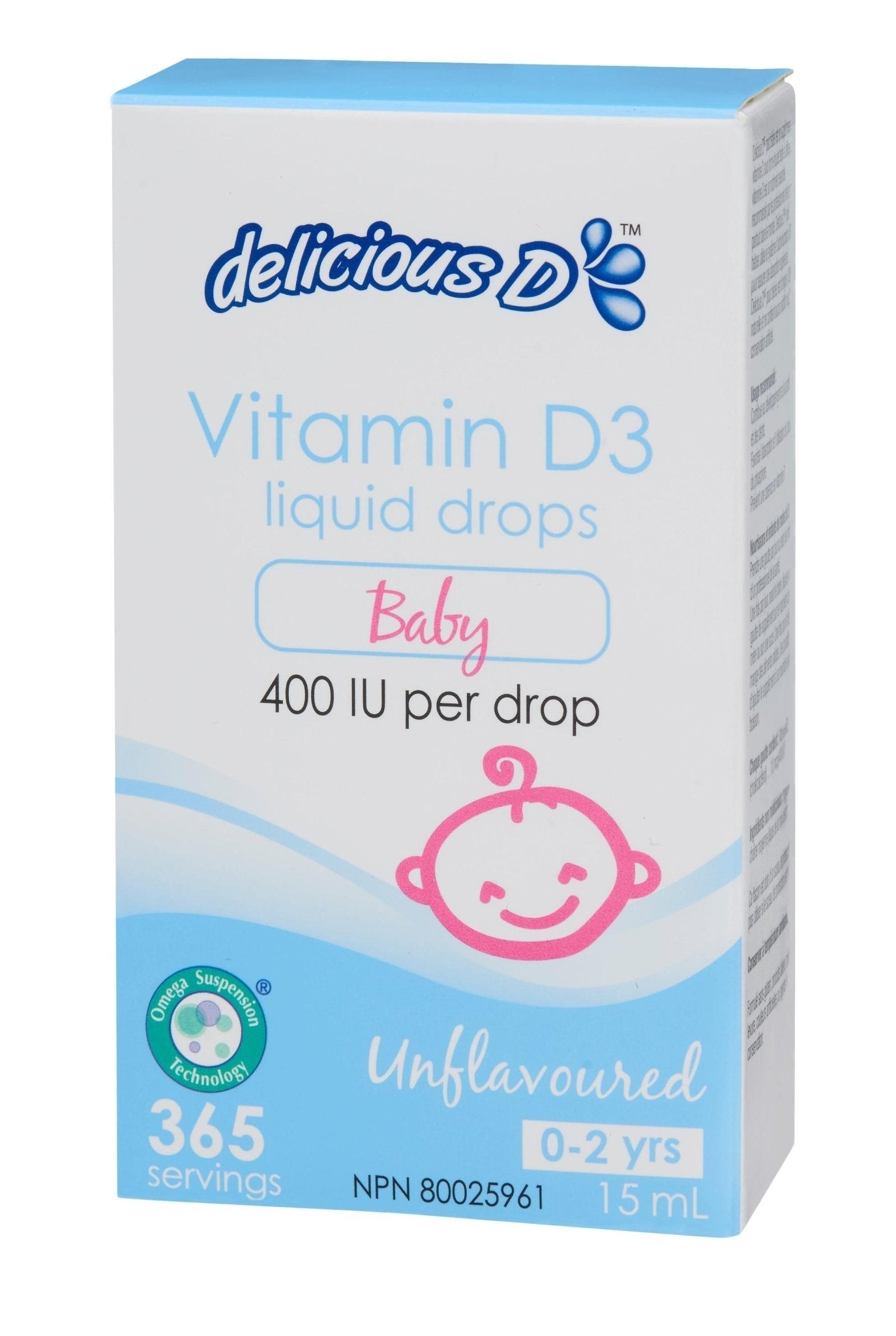 Platinum Naturals Unflavoured Delicious D Liquid Drops for Babies - 15ml - Nature's Source Inc