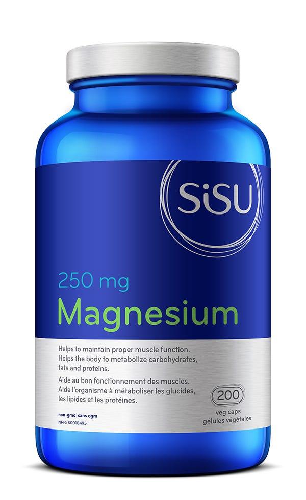 Sisu Magnesium 250mg 200 Veg Capsules - Nature's Source Inc