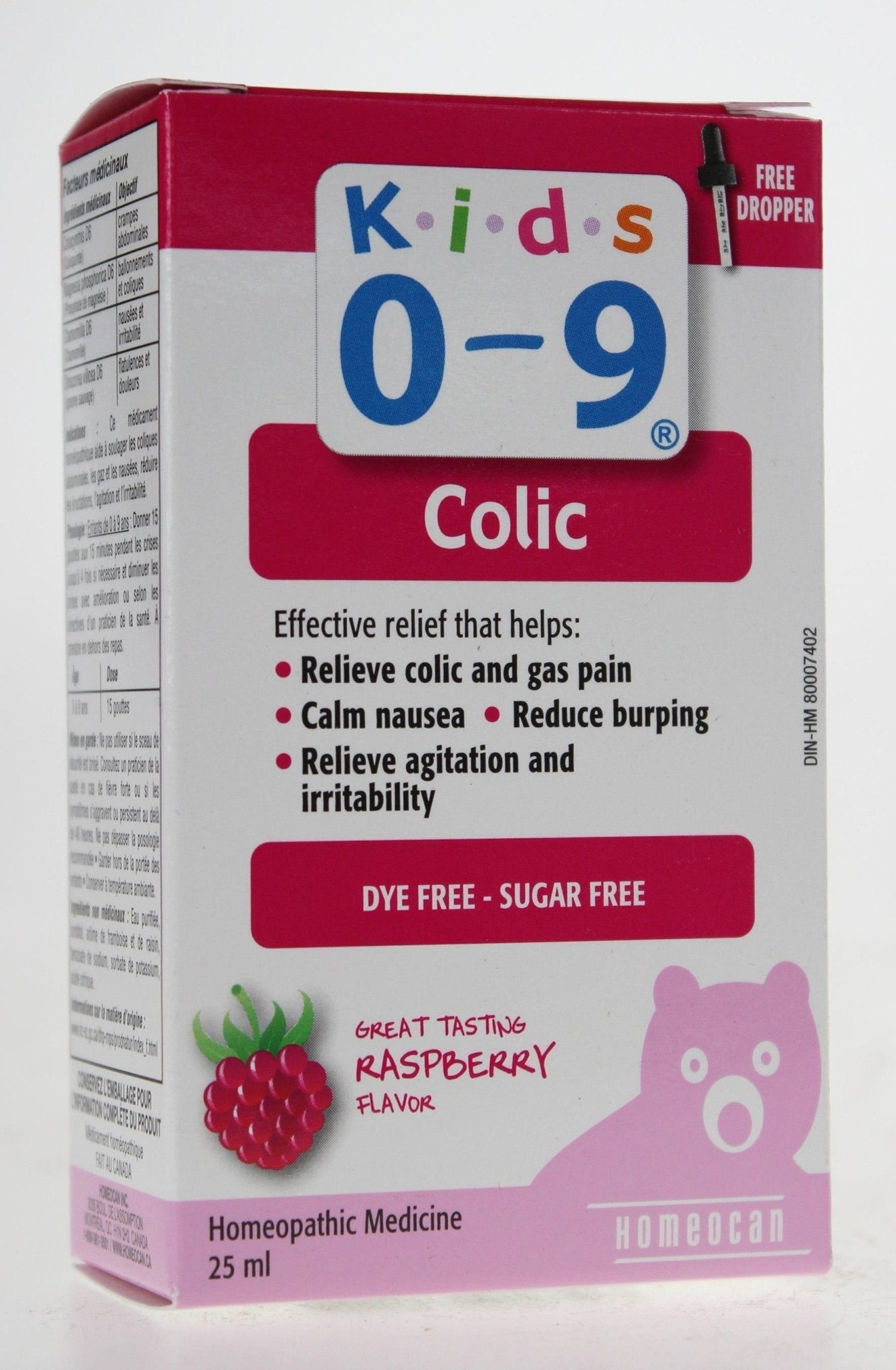 Homeocan Kids 0 - 9 Colic Oral Solution Raspberry 25ml - Nature's Source Inc