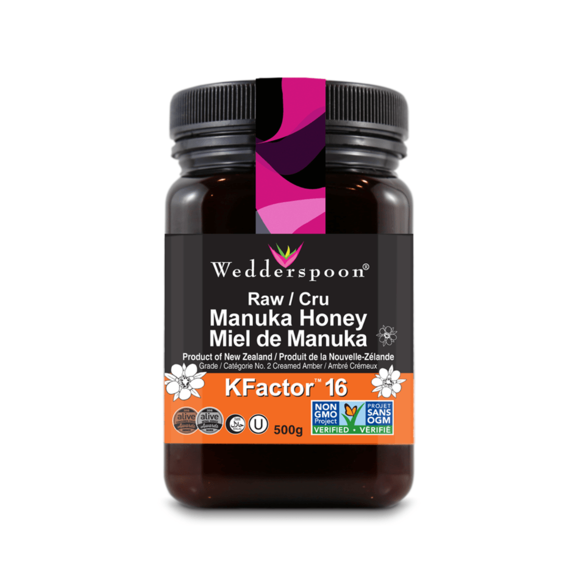 Wedderspoon 100% Raw Premium Manuka Honey KFactor 16 500g - Nature's Source Inc
