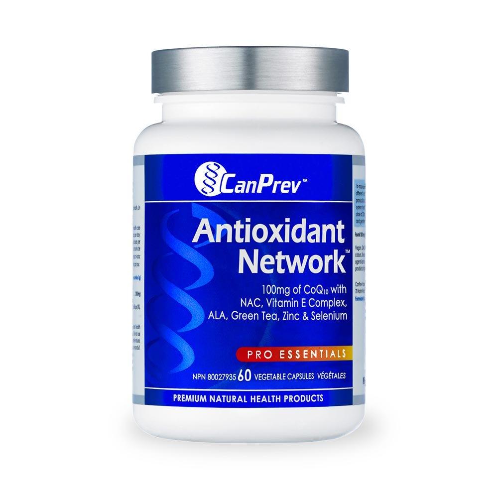 CanPrev Antioxidant Network, 60 Vegan Capsules - 100mg of CoQ10 With NAC, Vitamin E Complex, ALA, Green Tea, Zinc and Selenium - Nature's Source Inc