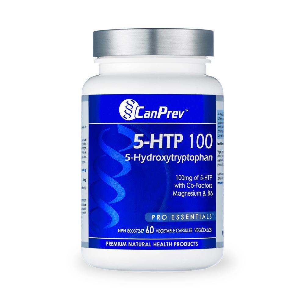 CanPrev 5HTP 100, 60 Vegan Capsules - With B6 & Magnesium, Promotes Restful Sleep, Maintain Healthy Mood, Reduce Pain Sensation and Migraine Headache - Nature's Source Inc
