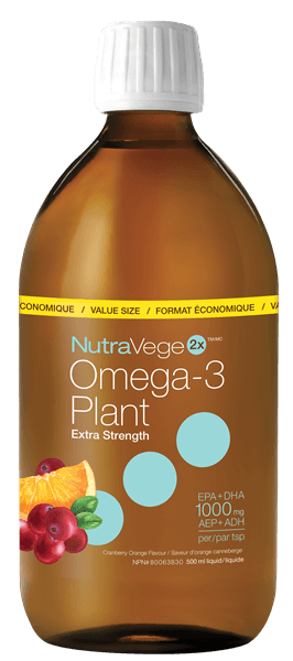 NutraVege Extra Strength Plant Based Omega 3 Cranberry Orange - 500ml - Nature's Source Inc
