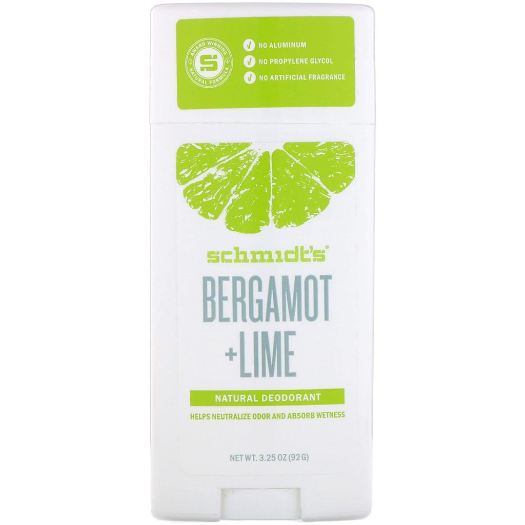 Schmidt's Bergamot and Lime Natural Deodorant - 75 gm - Nature's Source Inc
