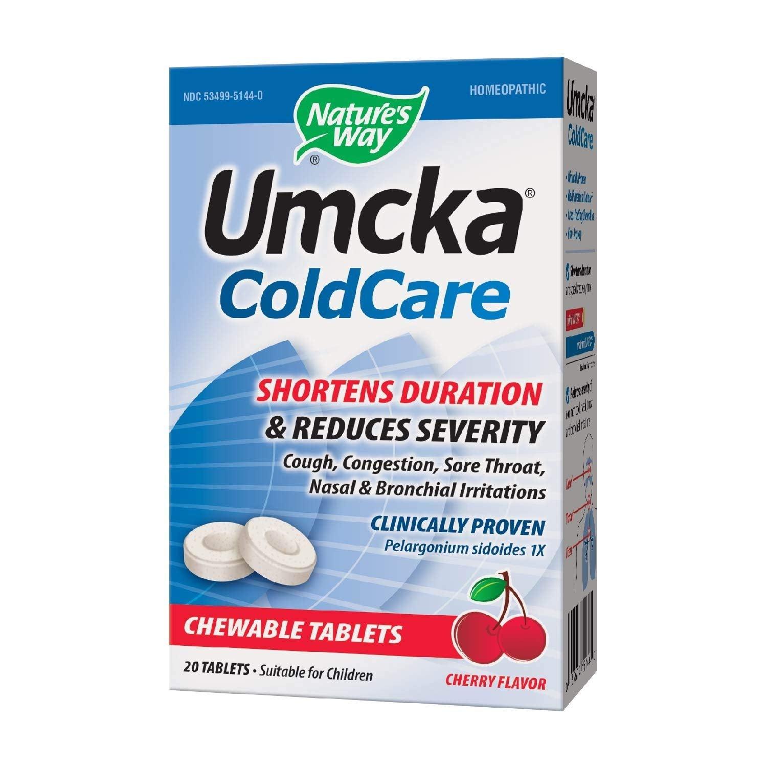 Umcka Coldcare Chewable Cherry 20t - Nature's Source Inc