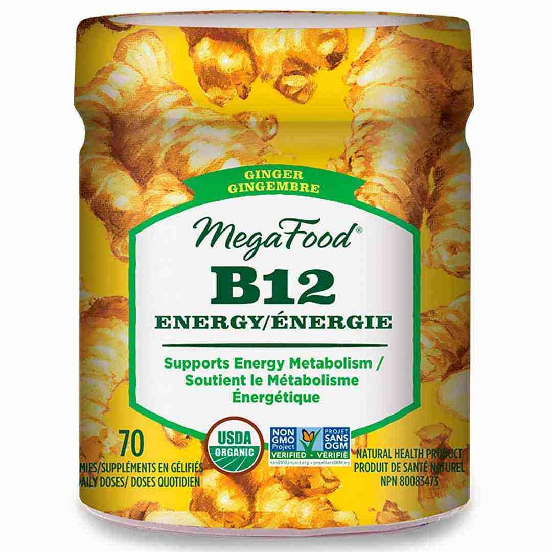 MegaFood B12 Energy Ginger 70 Gummies - Nature's Source Inc