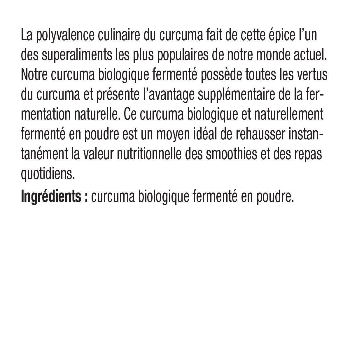 Prairie Naturals Organic Fermented Turmeric Powder 150 G - Nature's Source Inc