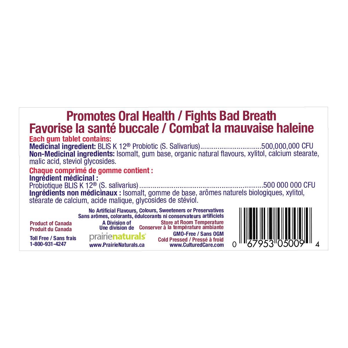 Prairie Naturals Probiotic Gum Raspberry - Nature's Source Inc