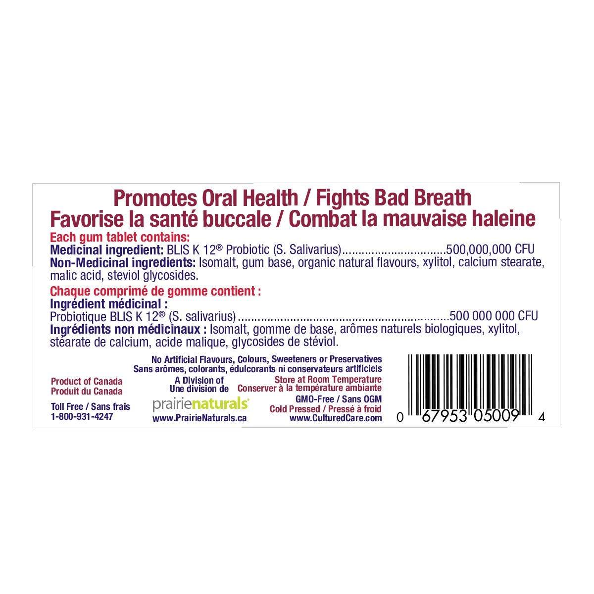 Prairie Naturals Probiotic Gum Raspberry - Nature's Source Inc