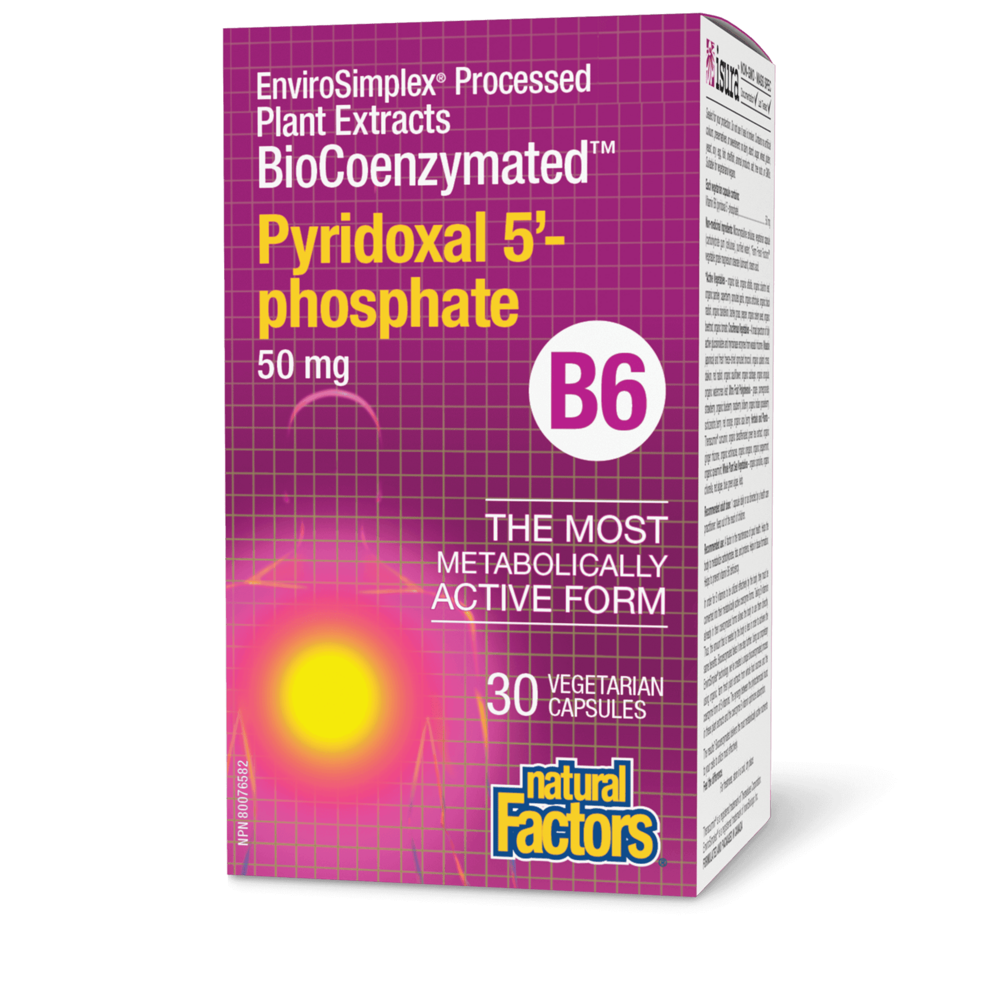 Natural Factors BioCoenzymated Pyridoxal 5 Phosphate 50 mg 30 vcaps - Nature's Source Inc