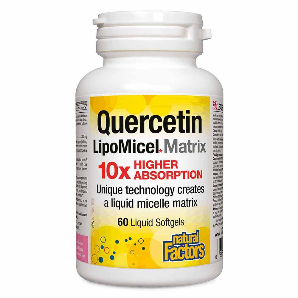 Natural Factors, Quercetin LipoMicel Matrix, 60 Liquid Softgels - Nature's Source Inc