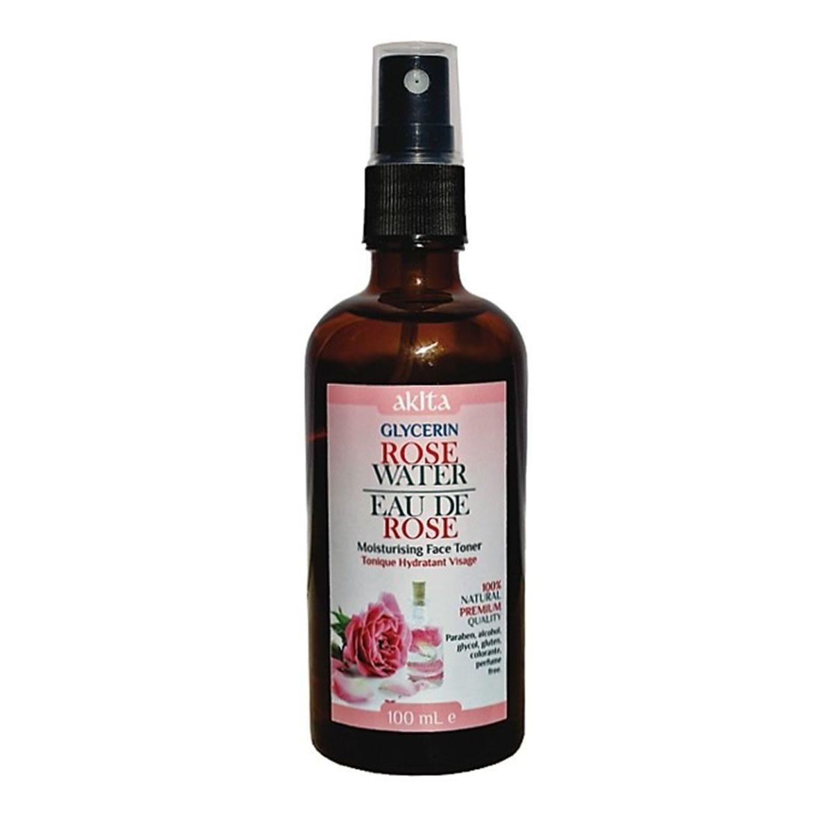 Akita Rose Water with Glycerin 100ml - Nature's Source Inc