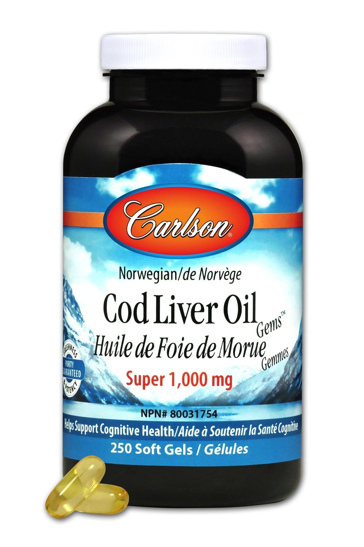 Carlson Labortories Super Cod Liver 250 Softgels - Nature's Source Inc