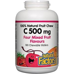Natural Factors C 500mg Chew Mixed Fruits 180c - Nature's Source Inc