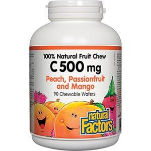 Natural Factors C 500mg Chewable Peach 90c - Nature's Source Inc