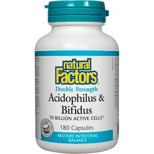 Natural Factors Acidophilus & Bifidus 2x 10 Billion 180c - Nature's Source Inc