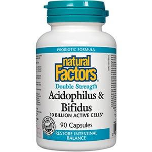 Natural Factors Acidophilus & Bifidus 2x 10 Billion 90c - Nature's Source Inc