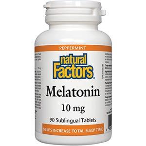 Natural Factors Melatonin - 10 mg Peppermint (90 Sublingual Tablets) - Nature's Source Inc